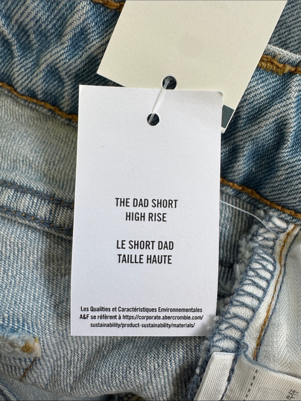 Abercrombie & Fitch The Dad Short high rise light wash jean shorts size 31 - Picture 12 of 13